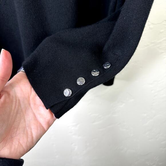 Chico's Ecovero Purple Black Colorblock Turtleneck Classic Long Sleeve Sweater - Picture 6 of 8